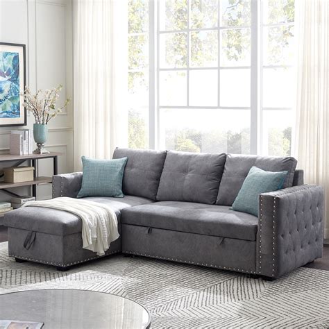 Grey Sectional With Pull Out Bed
